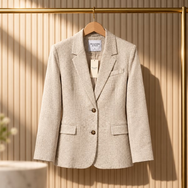 Abercrombie & Fitch Blazer Size S Beige Linen Blend Jacket