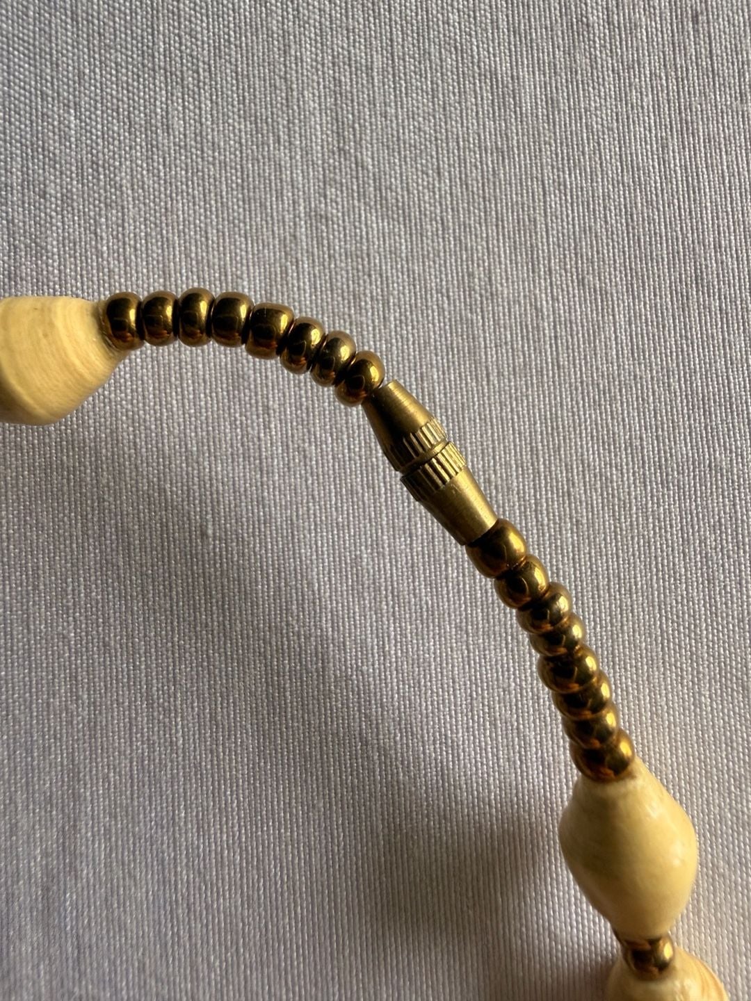 Artisan Yellow Paper Bead And Bronze Seed Bead Necklace 4