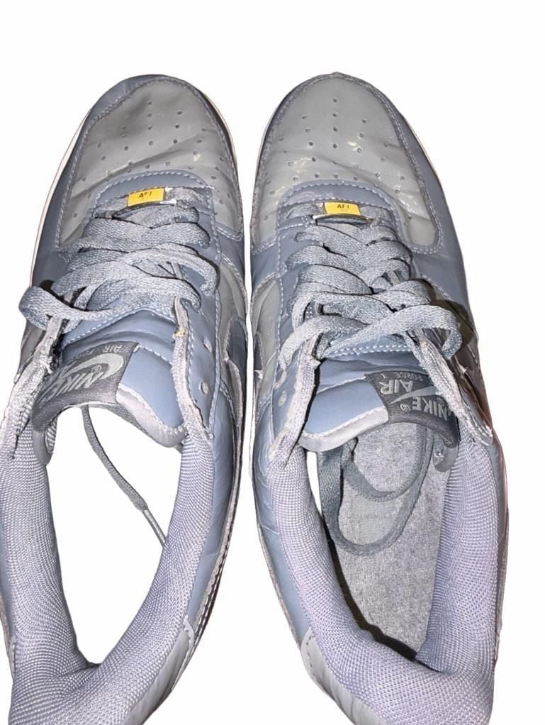 Nike Air Force 1 '07 LV8 Grey Patent Leather Sneakers 17