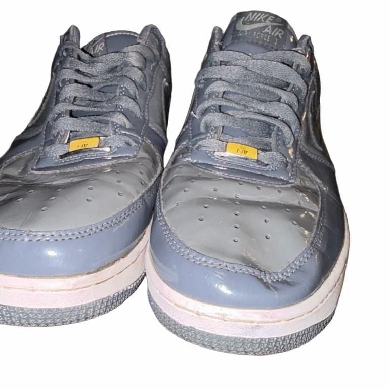 Nike Air Force 1 '07 LV8 Grey Patent Leather Sneakers 15
