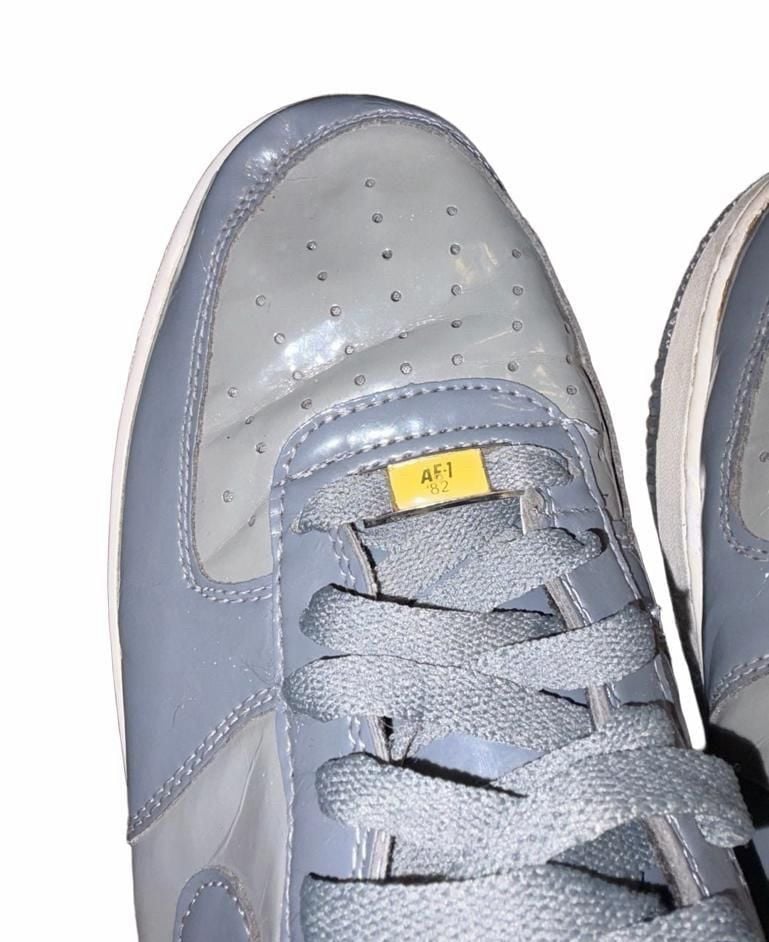 Nike Air Force 1 '07 LV8 Grey Patent Leather Sneakers 18
