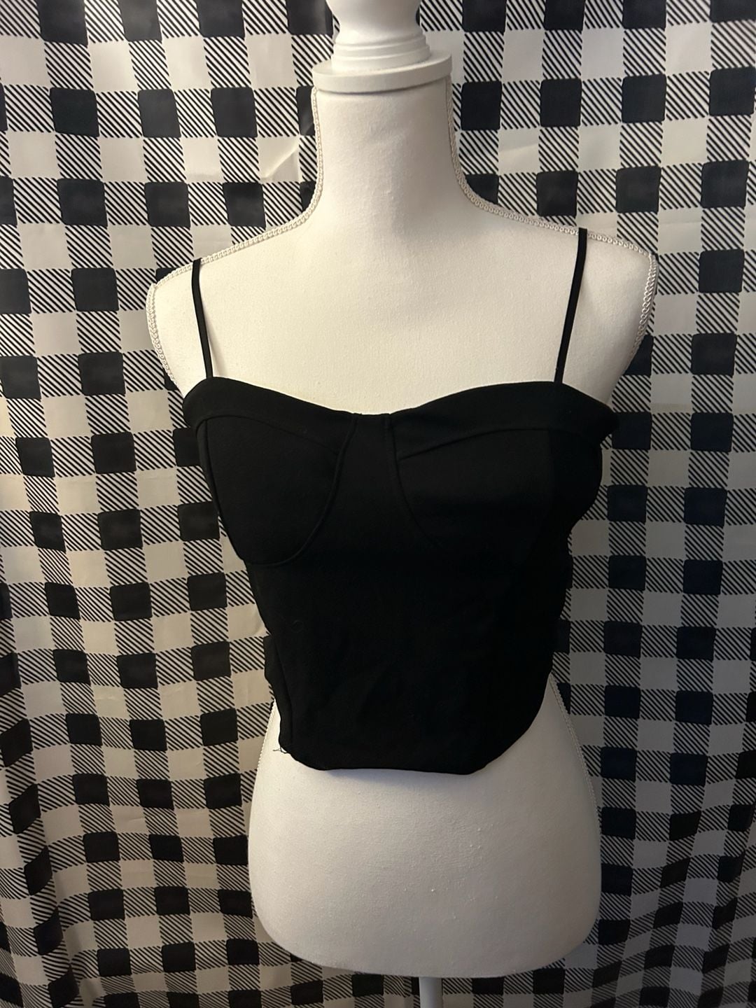 7Day Wknd Black Corset Crop Top 2