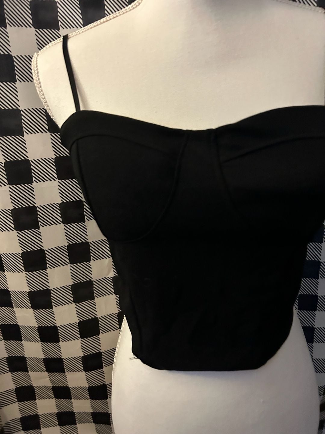 7Day Wknd Black Corset Crop Top 3
