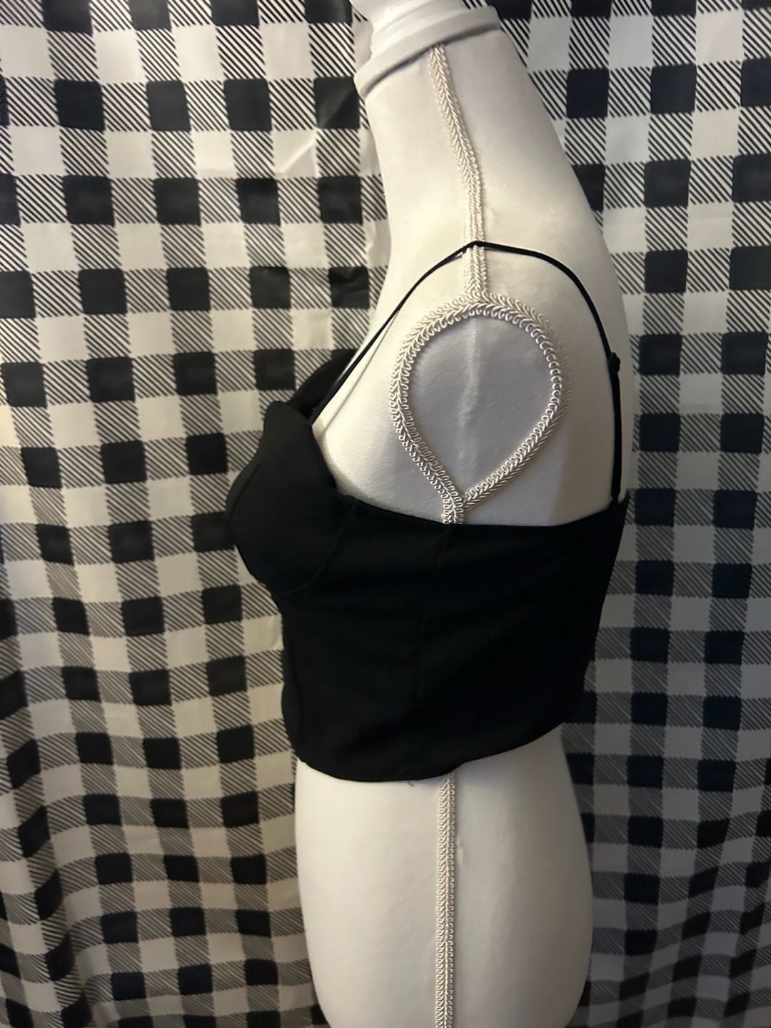 7Day Wknd Black Corset Crop Top 4