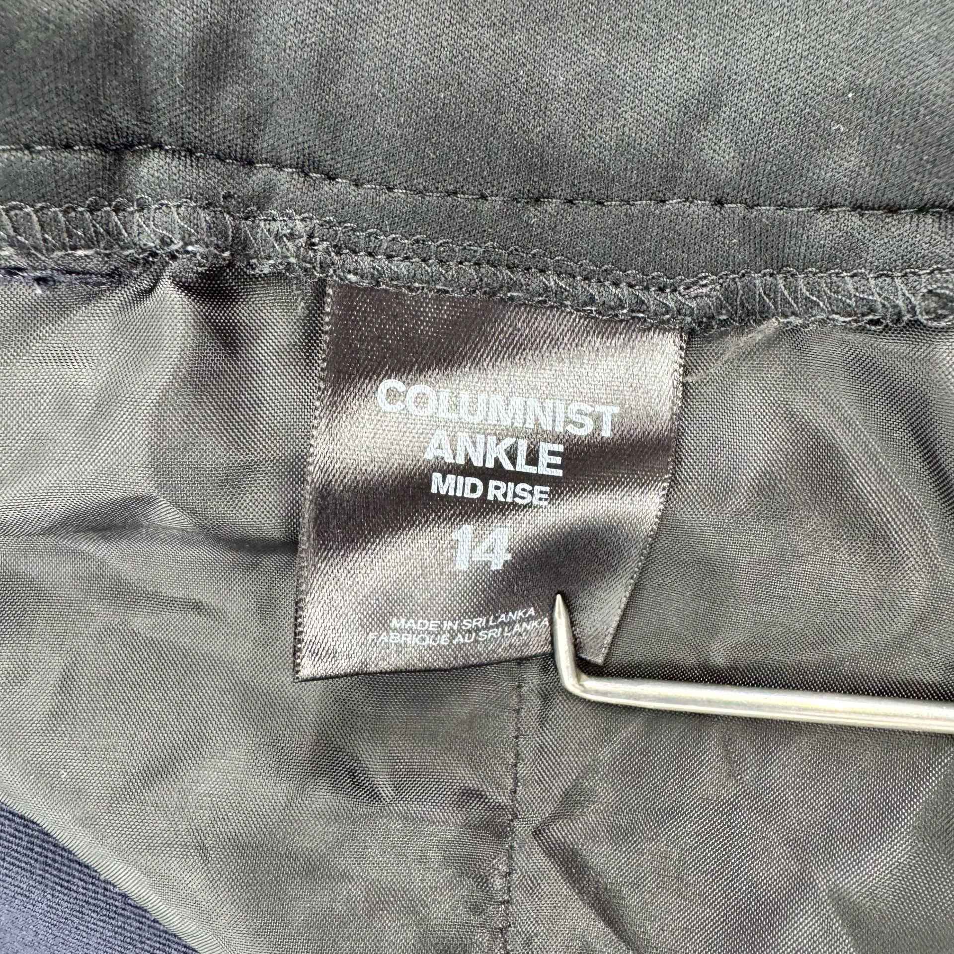 Express Columnist Ankle Pants Size 14 Pinstripe Mid Rise Navy 4