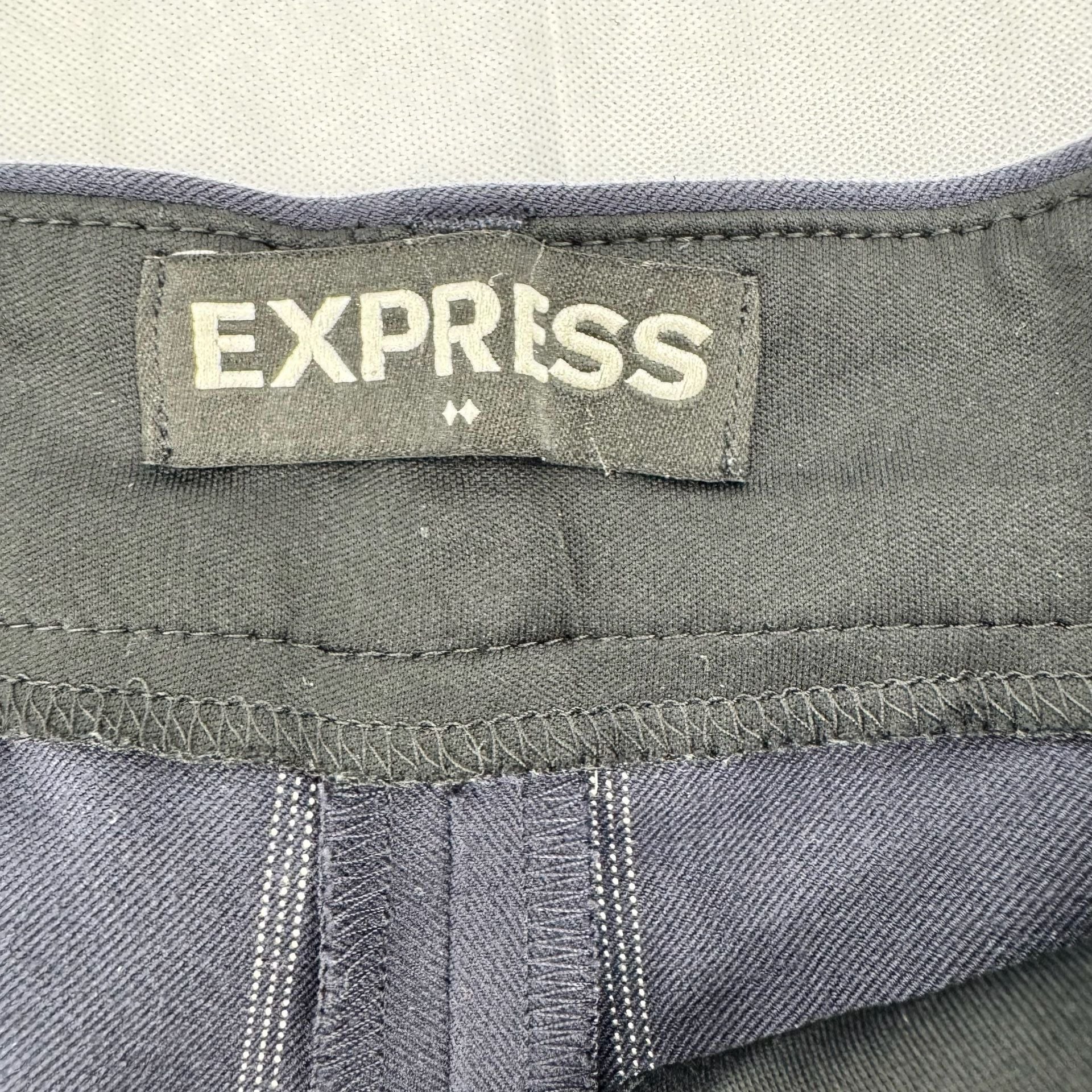 Express Columnist Ankle Pants Size 14 Pinstripe Mid Rise Navy 3