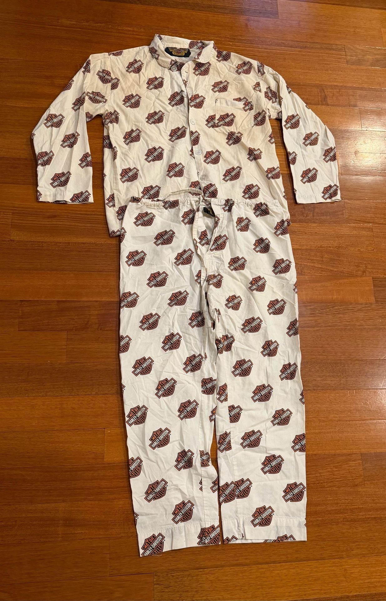 Harley-Davidson Bar And Shield Pajama Set Size M White 1