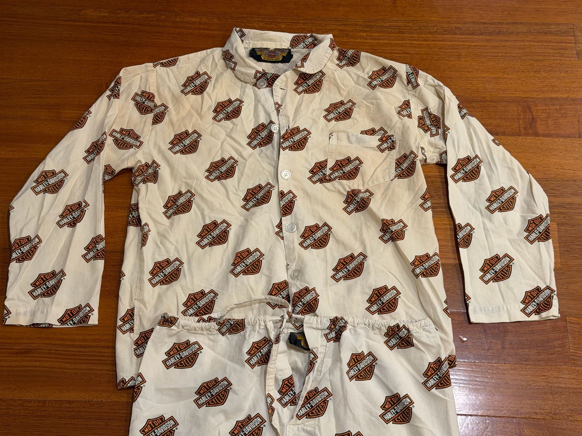 Harley-Davidson Bar And Shield Pajama Set Size M White 2