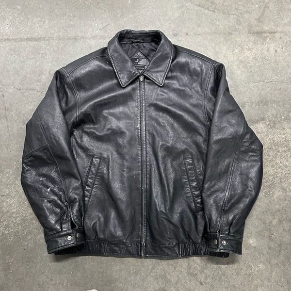 J. Ferrar Genuine Lambskin Leather Jacket XL Bomber Moto Y2K Distressed