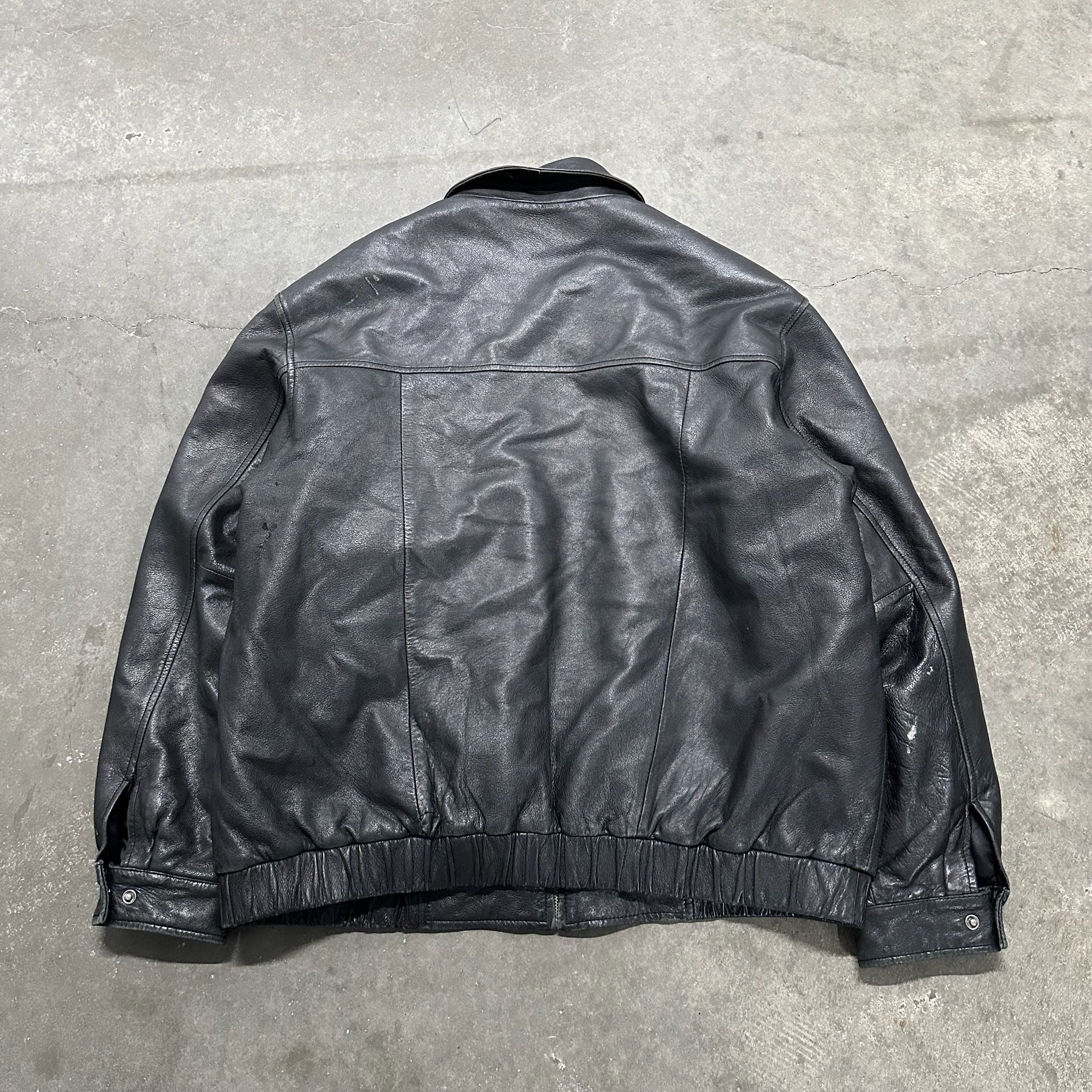 J. Ferrar Genuine Lambskin Leather Jacket XL Bomber Moto Y2K Distressed 3