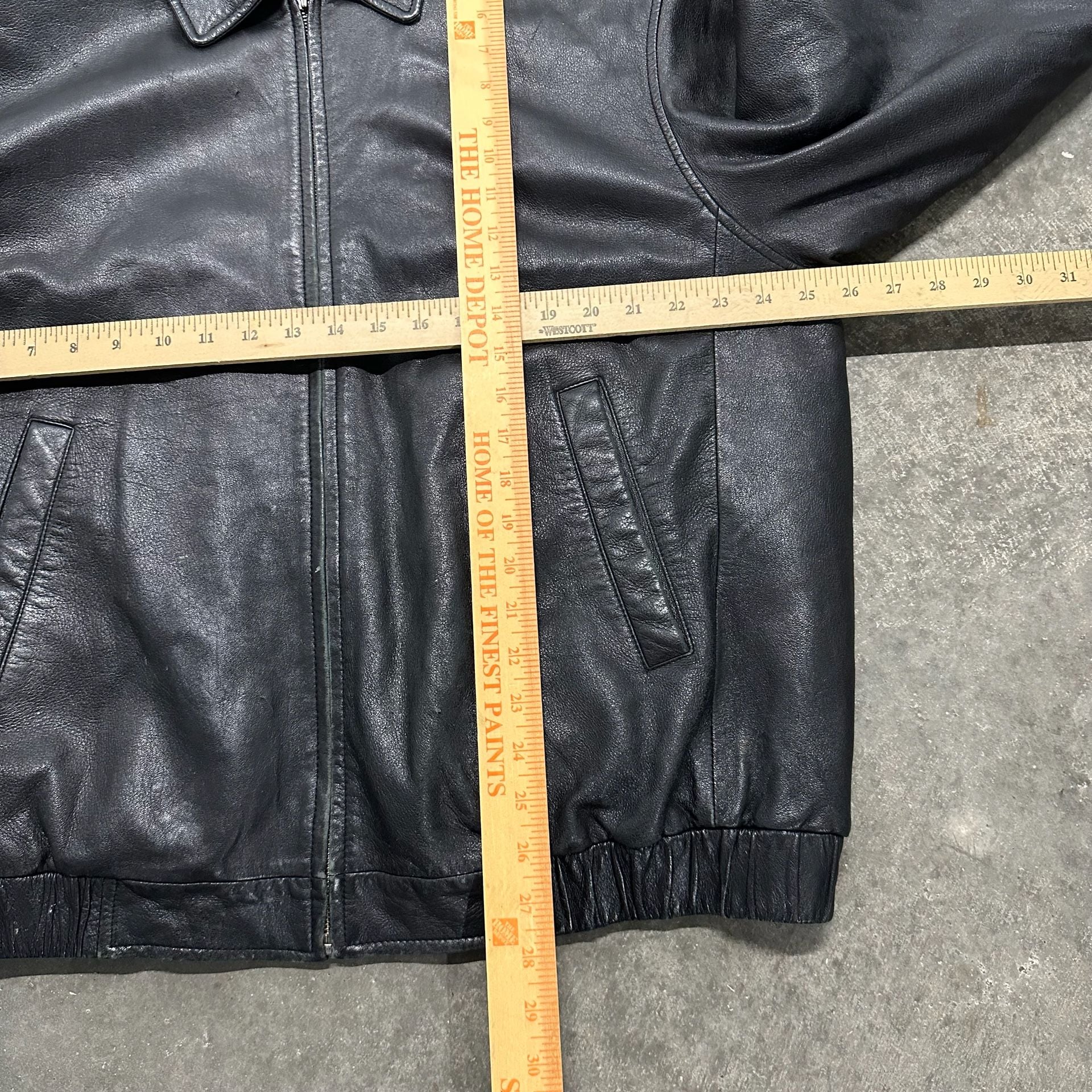 J. Ferrar Genuine Lambskin Leather Jacket XL Bomber Moto Y2K Distressed 6