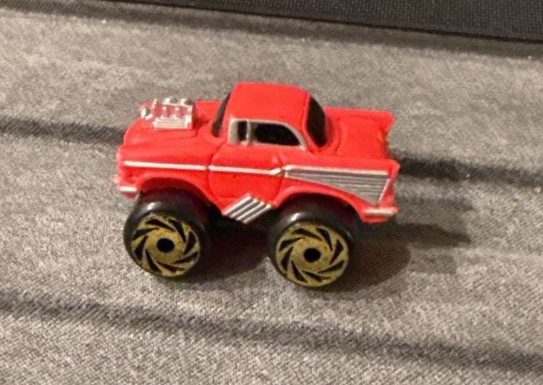 Road Champs Micro Mini Monster Wheels 57 Chevy Bel Air Red 1