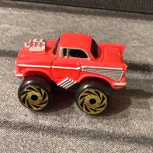 Road Champs Micro Mini Monster Wheels 57 Chevy Bel Air Red