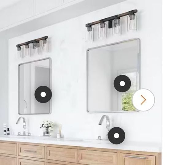 Aiwen Predosola Farmhouse 26.96 in. Bathroom 4-Light Black Vanity Light 2