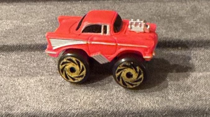 Road Champs Micro Mini Monster Wheels 57 Chevy Bel Air Red 3