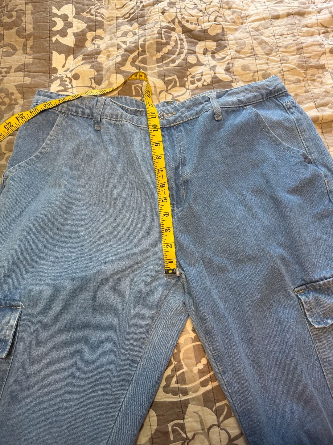 Amazon Denim Cargo Pants Light Blue Baggy Y2K 7
