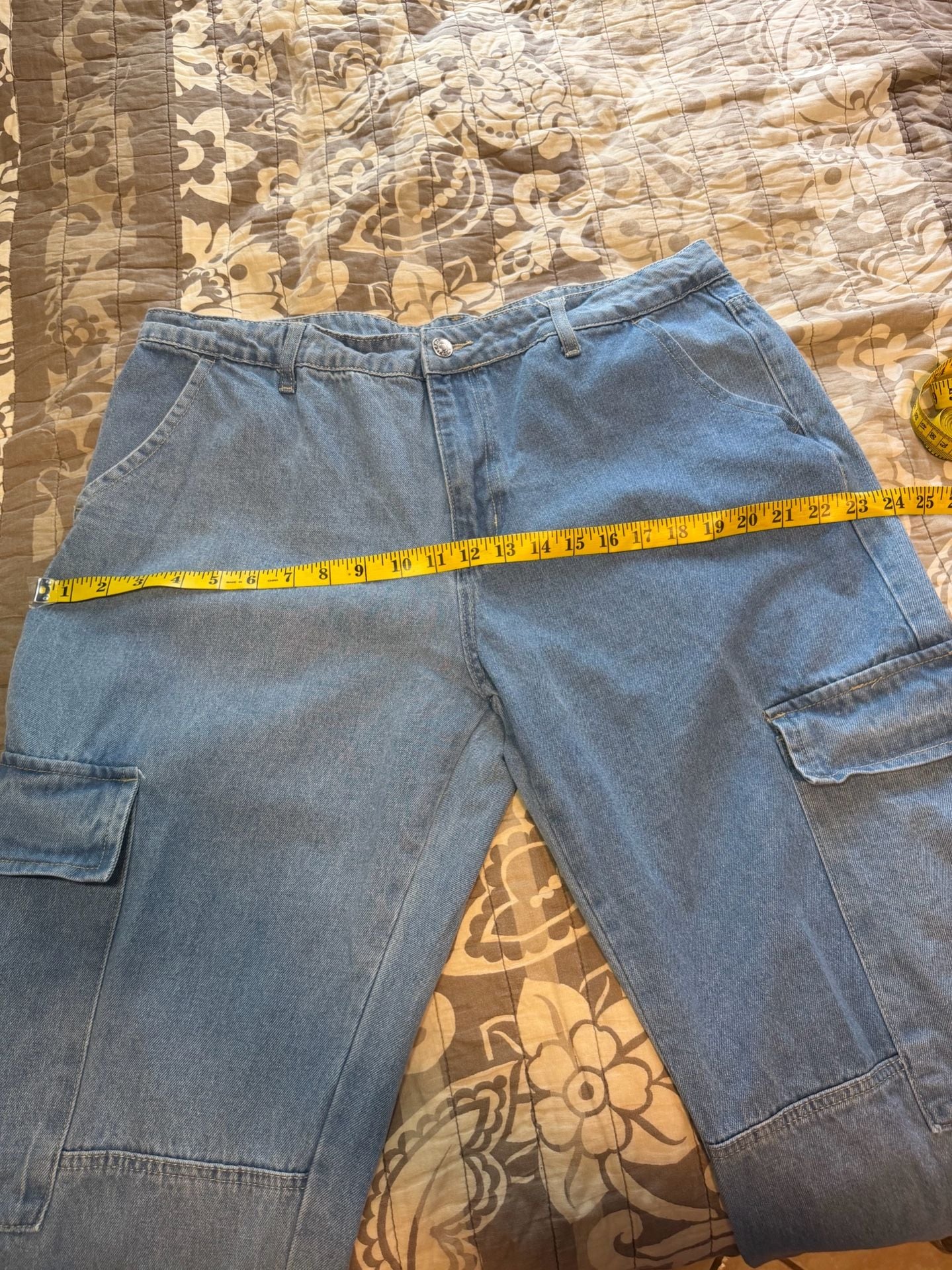 Amazon Denim Cargo Pants Light Blue Baggy Y2K 8