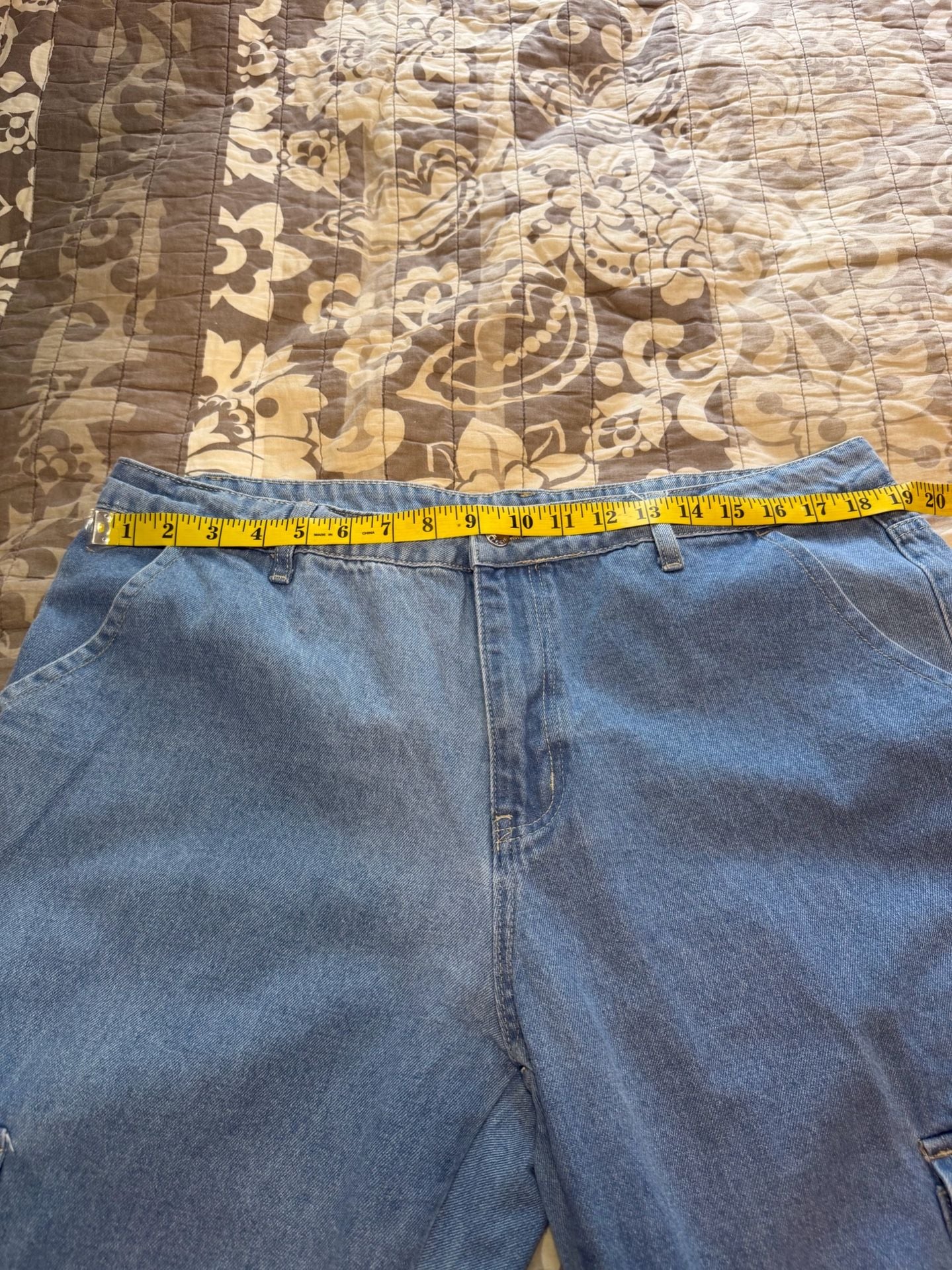 Amazon Denim Cargo Pants Light Blue Baggy Y2K 9