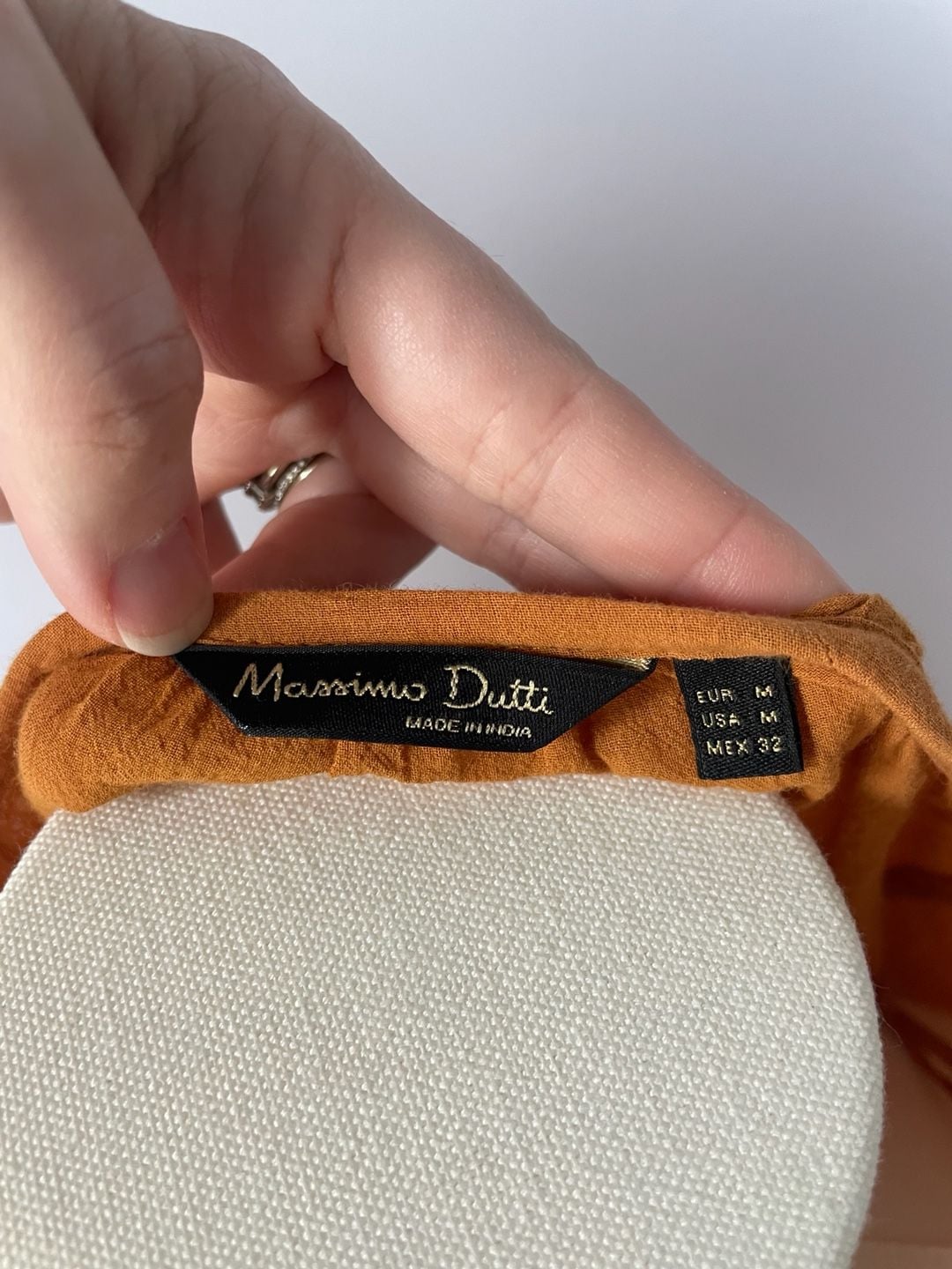Massimo Dutti Burnt Orange Embroidered Peasant Boho Blouse 4