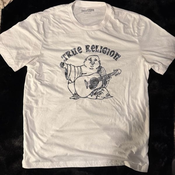 True Religion Buddha Tee Size Large White Graphic T-Shirt