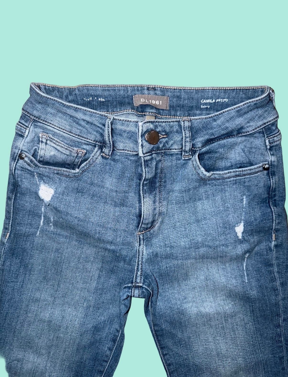 DL1961 Camila Petite Skinny Jeans Size 25 Montville Distressed Medium Wash 5