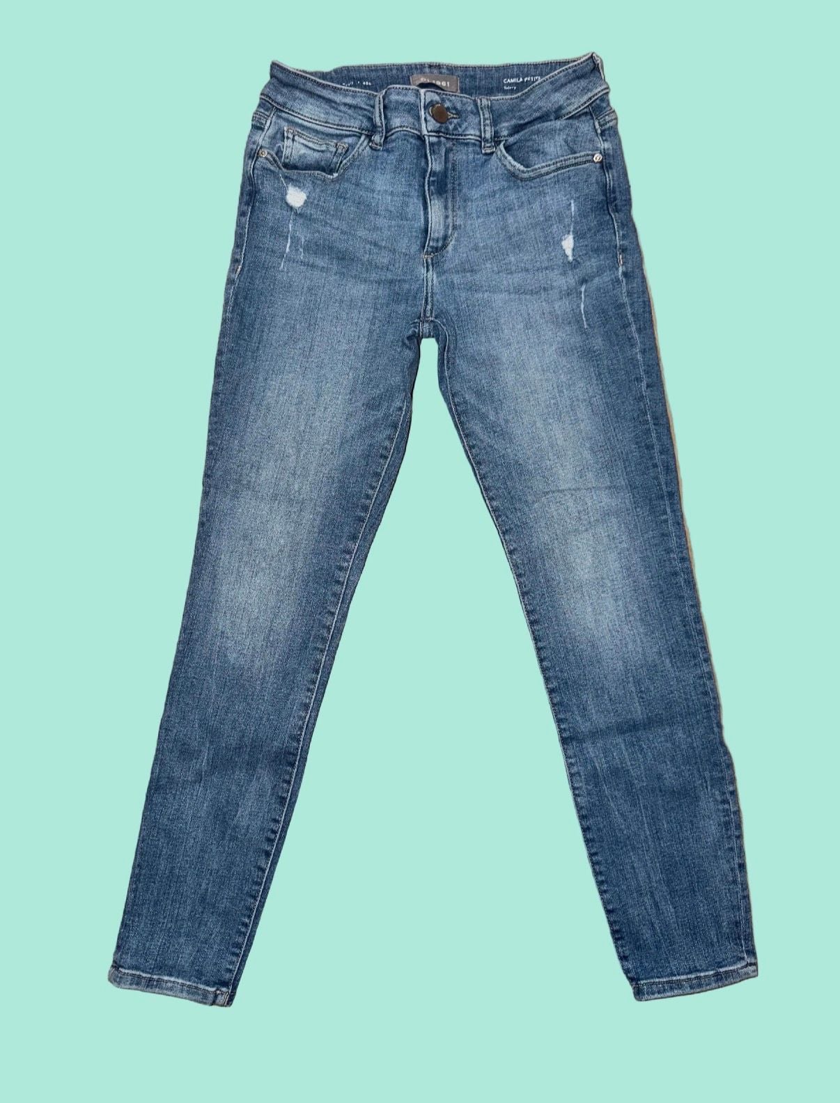 DL1961 Camila Petite Skinny Jeans Size 25 Montville Distressed Medium Wash 6