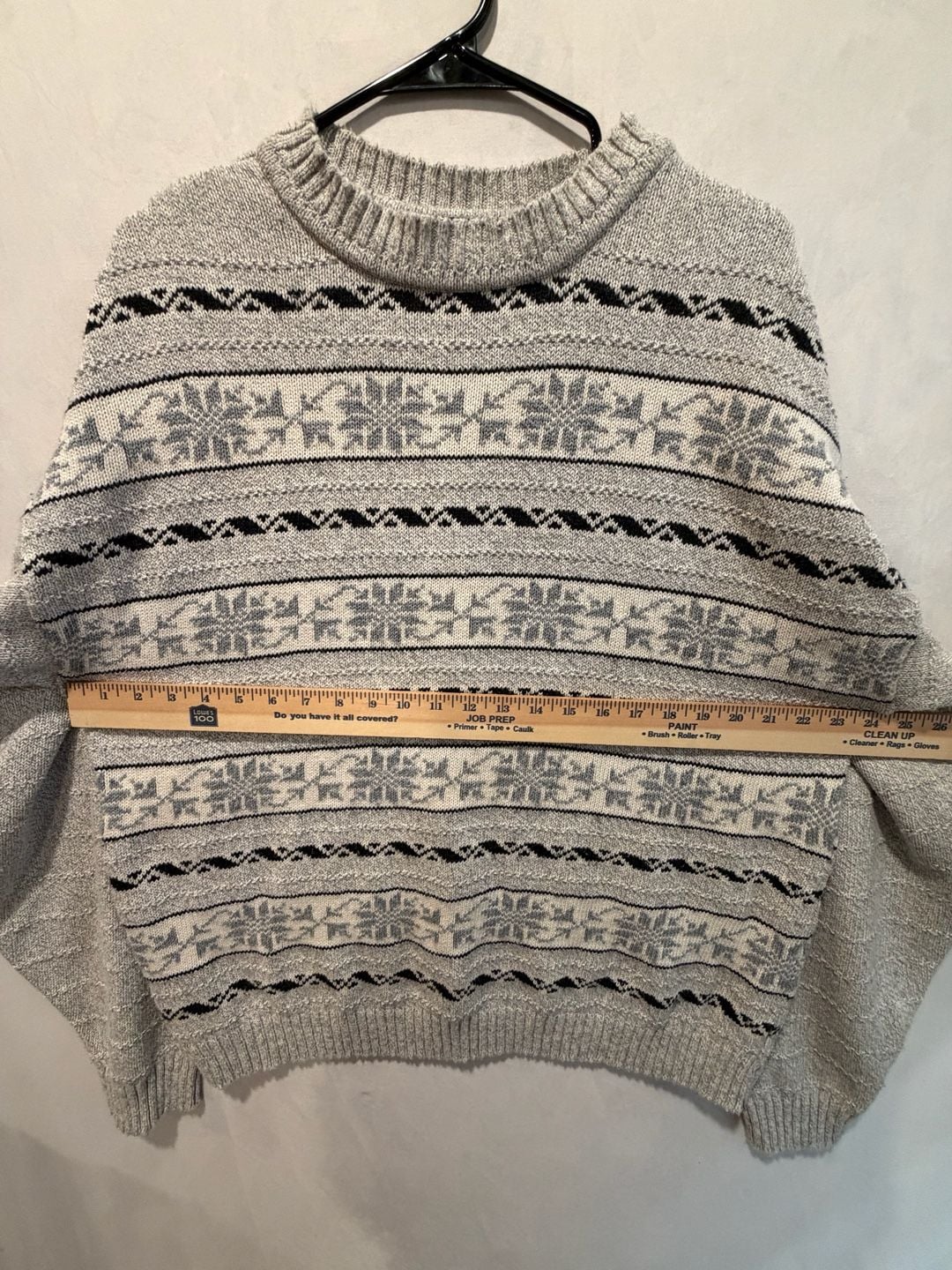 Vintage Gas For Men Only Sweater Size Large Gray Fair Isle Knit Pullover 7