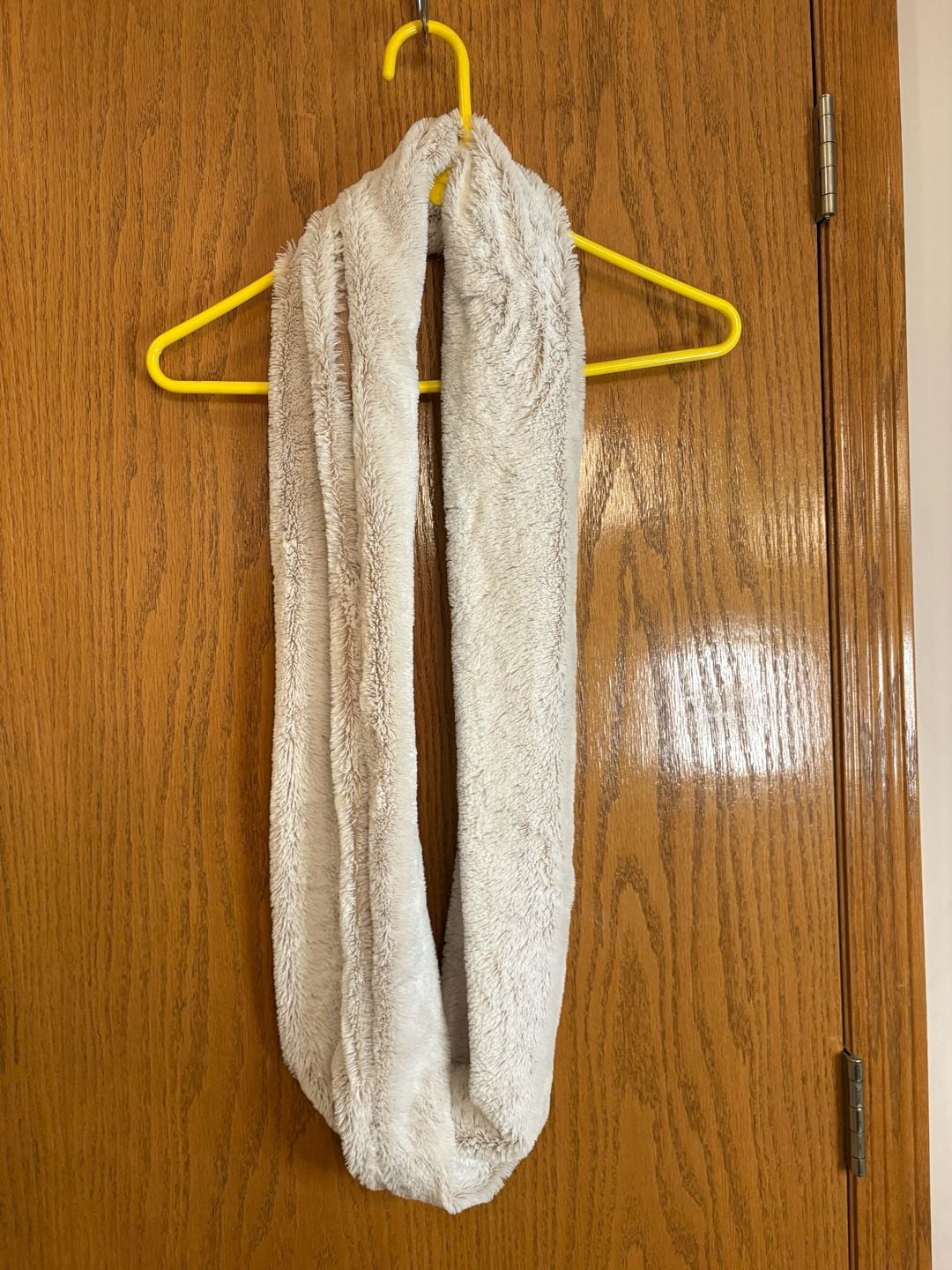 Faux Fur Infinity Scarf Cream Fluffy Winter Neck Warmer 1