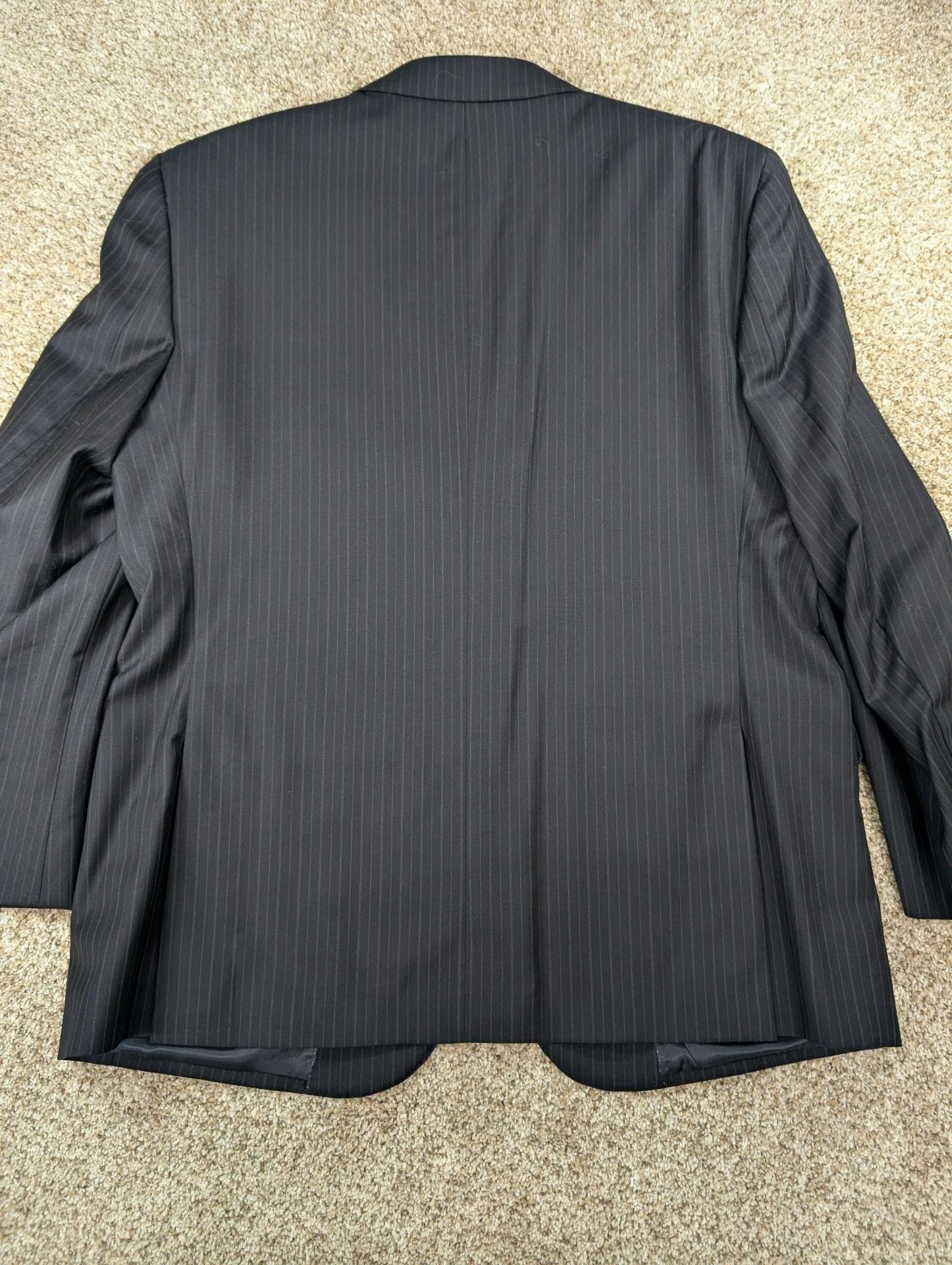 Pronto Uomo Signature Wool Pinstripe Suit Jacket Size 44 Short Black 7