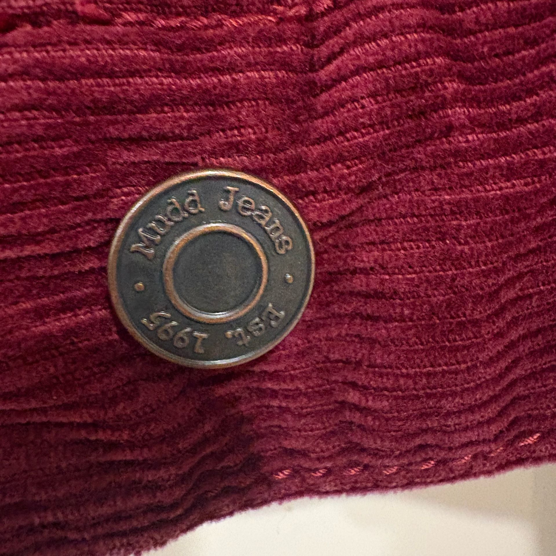 Mudd Y2K Burgundy Corduroy Jacket Womens Medium Hooded Knit Sleeves Indie Sleeze 4
