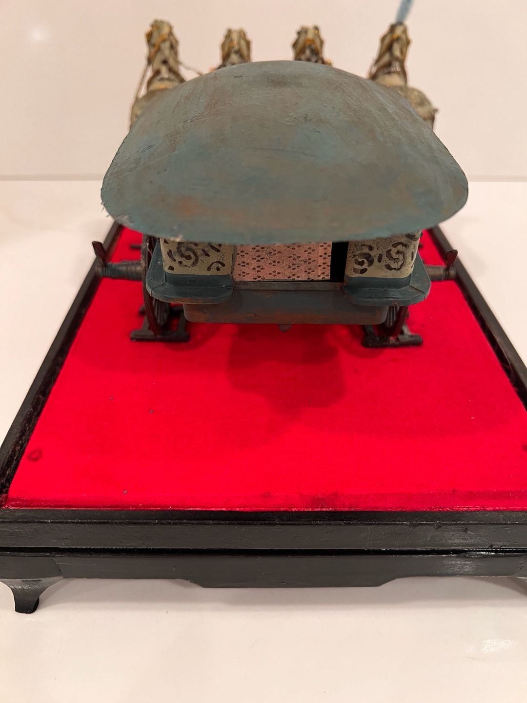 Vintage Chinese Terracotta Bronze Chariot And Horses 9