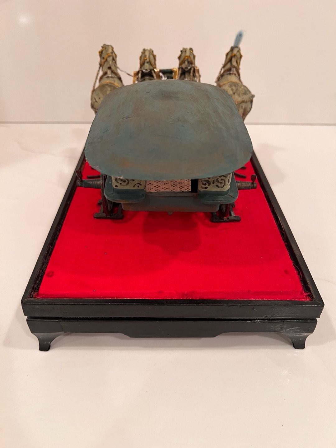 Vintage Chinese Terracotta Bronze Chariot And Horses 14