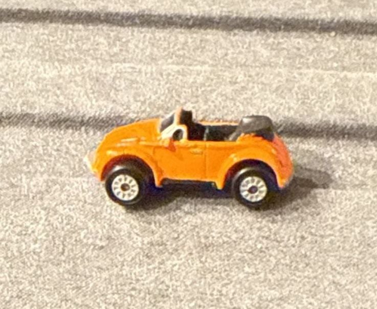 Micro Machines Volkswagen Beetle Convertible Orange Toy Car 4