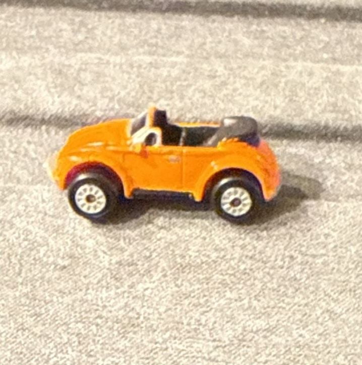 Micro Machines Volkswagen Beetle Convertible Orange Toy Car 3