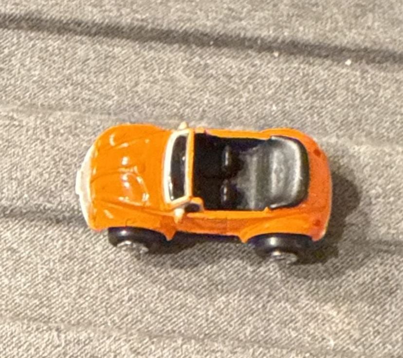 Micro Machines Volkswagen Beetle Convertible Orange Toy Car 6
