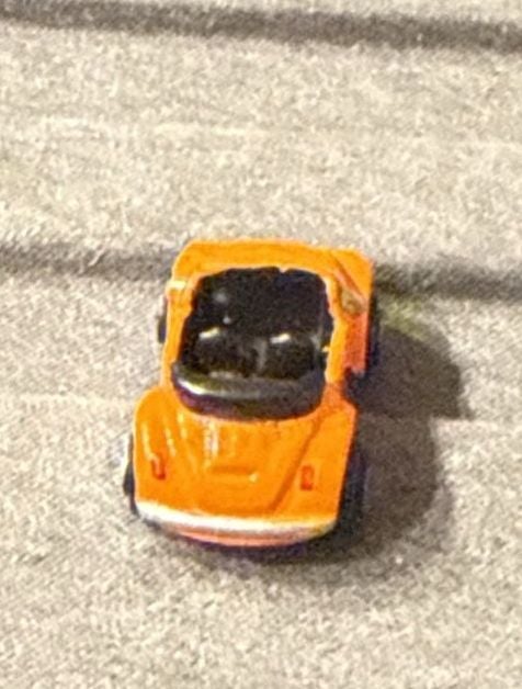 Micro Machines Volkswagen Beetle Convertible Orange Toy Car 5