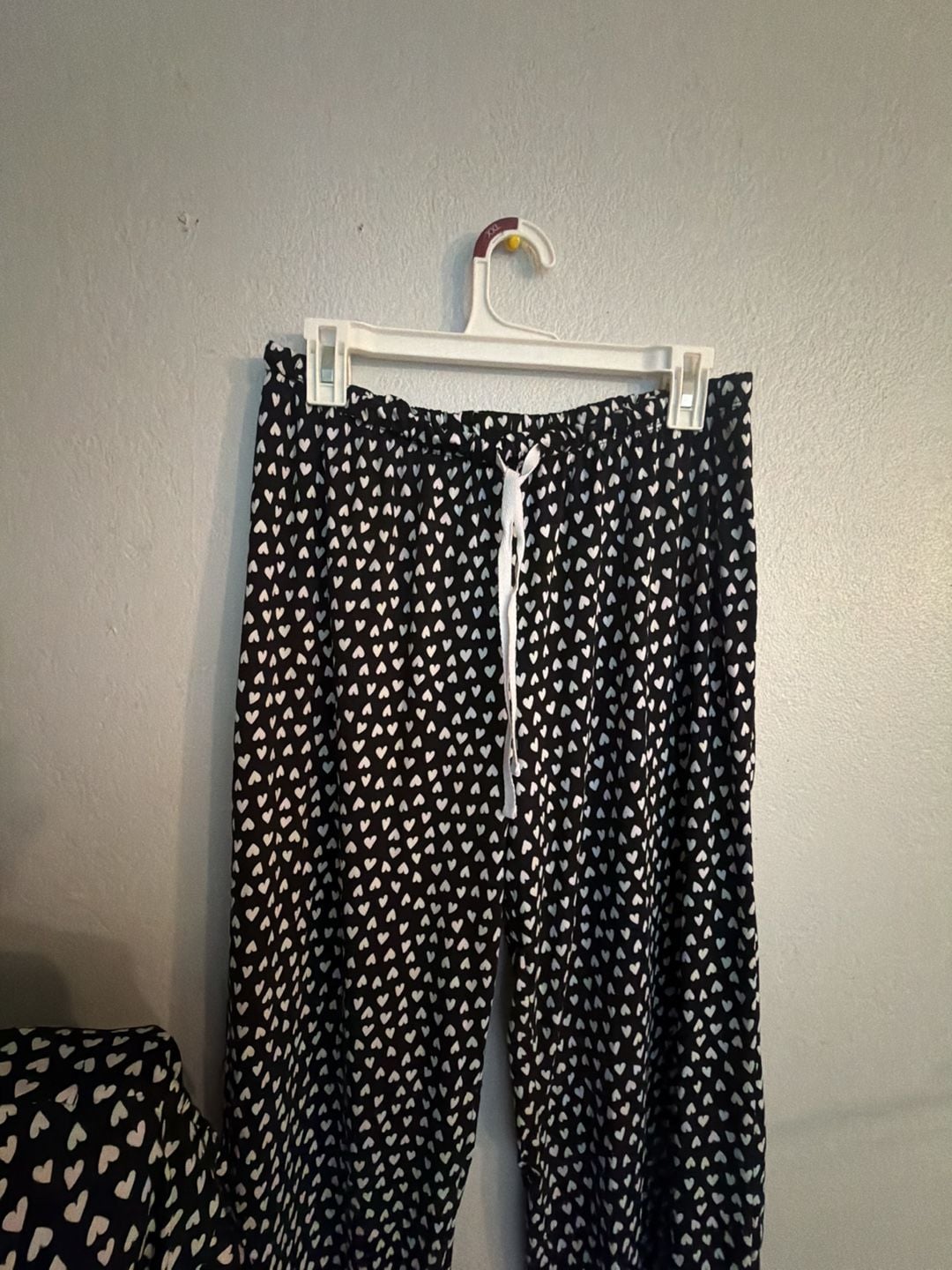 Anne Klein Pajama Set Size L Black White Heart Print Sleepwear 3