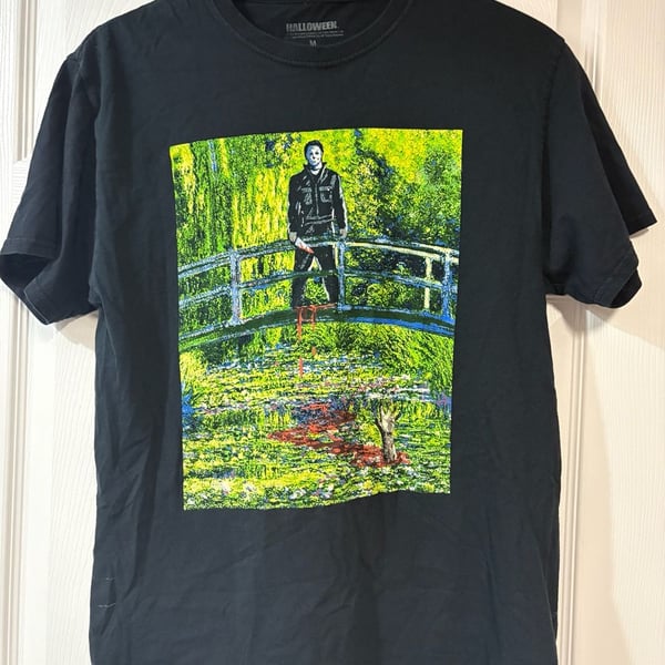 Halloween Michael Myers Monet T-Shirt Size M Black Graphic Tee