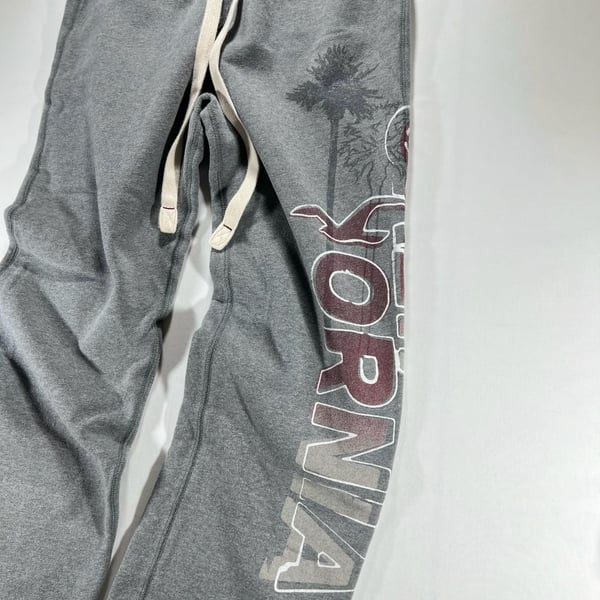 Hollister California Sweatpants Size L Gray Graphic Logo Joggers