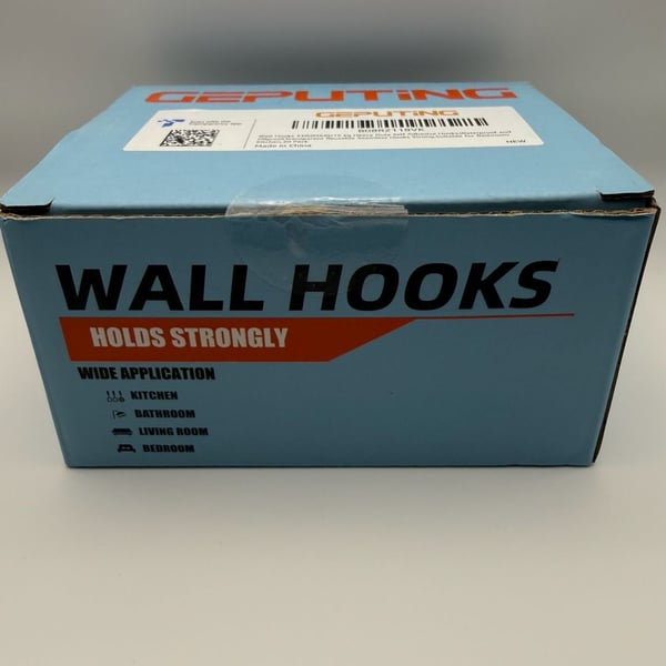 GEPUTING Wall Hooks Heavy Duty Self Adhesive 20 Pack Transparent