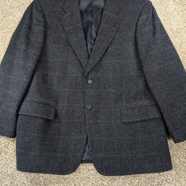 Shaver Lake Sport Coat Size 44S Lambswool Tweed Check Blazer