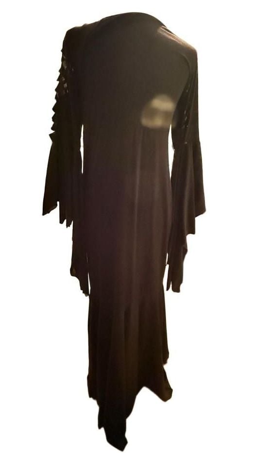 Gothic Medieval Lace-Up Long Sleeve Black Dress Costume 10