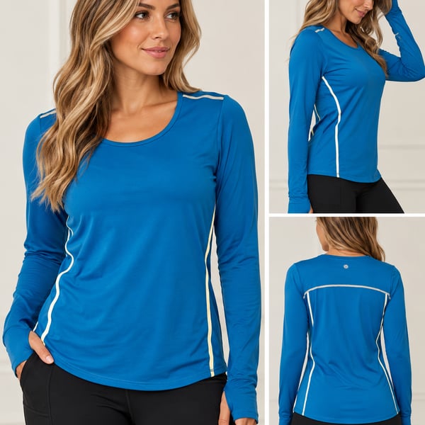 Athleta Long Sleeve Athletic Top Size XL Blue