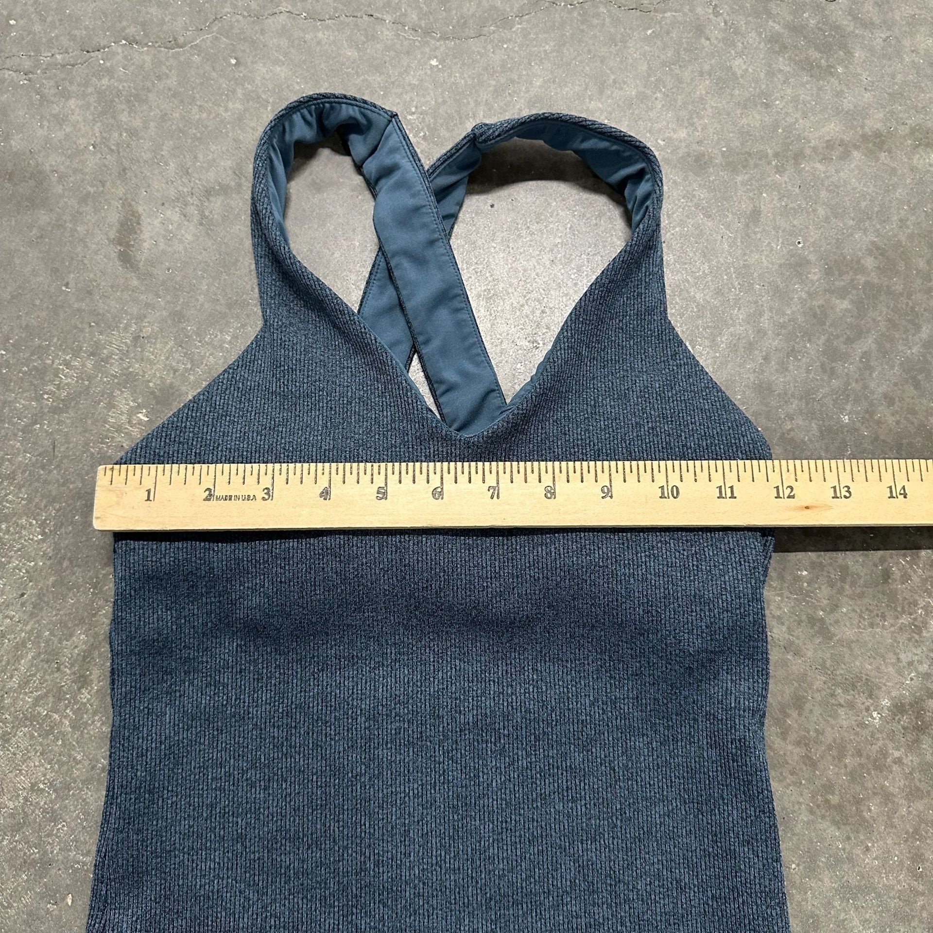 Alo Yoga Ribbed Halter Tank Top Small Cross Back Built In Bra Activewear 7
