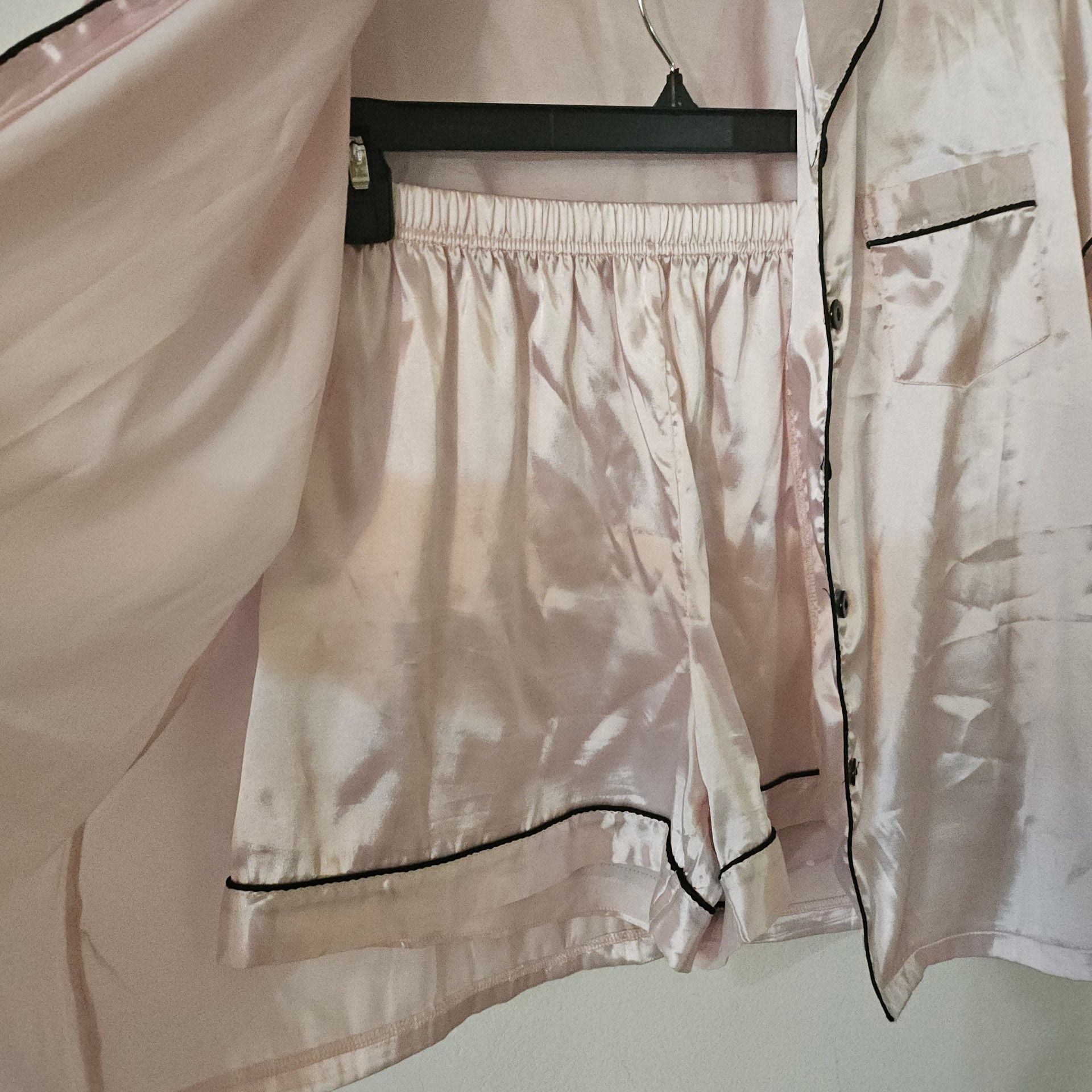 Satin Short Pajama Set M Pink 288 4