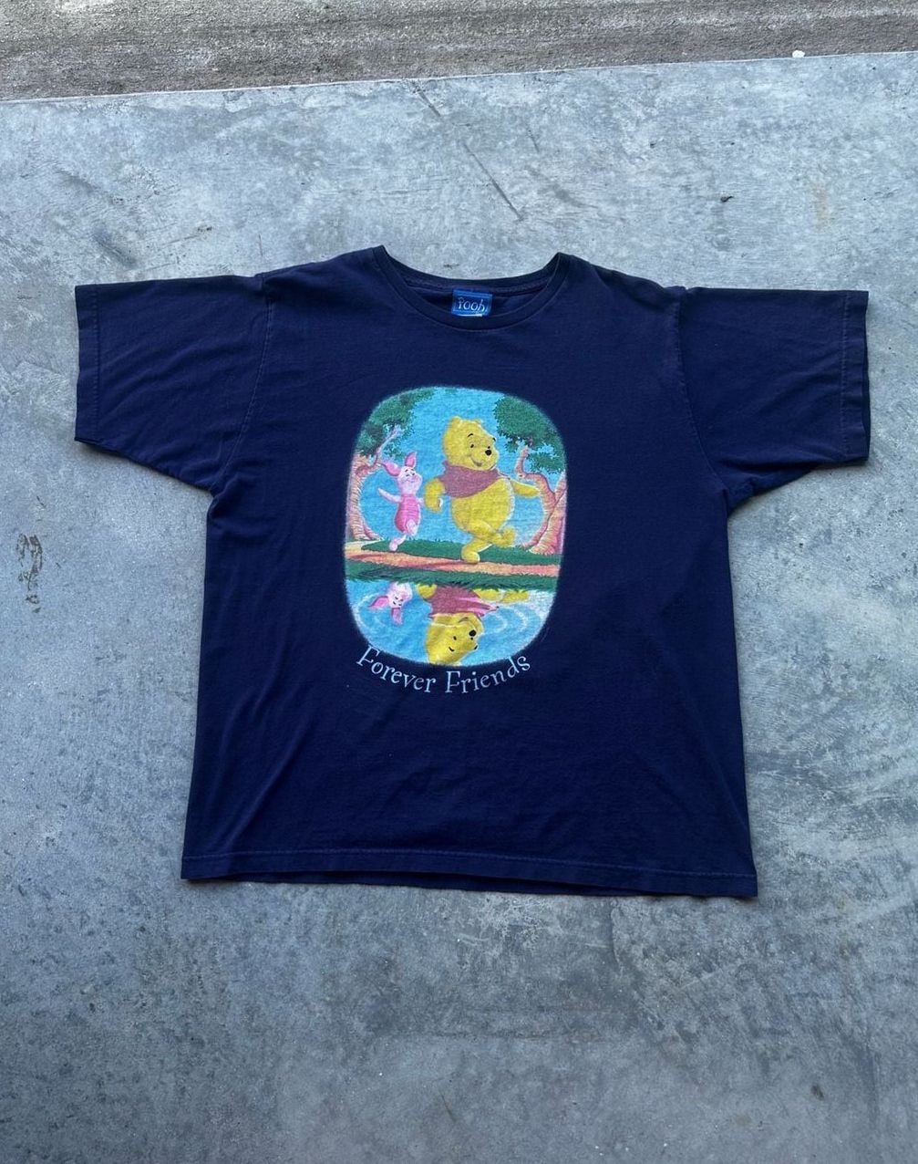 Pooh Winnie the Pooh T-Shirt Size X(14W/16W) Navy Forever Friends 1