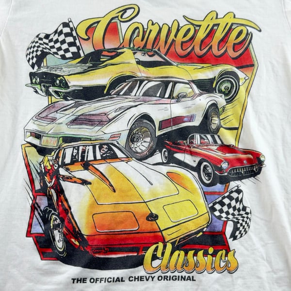 Chemistry Corvette Classics T-Shirt Size L White Graphic Tee