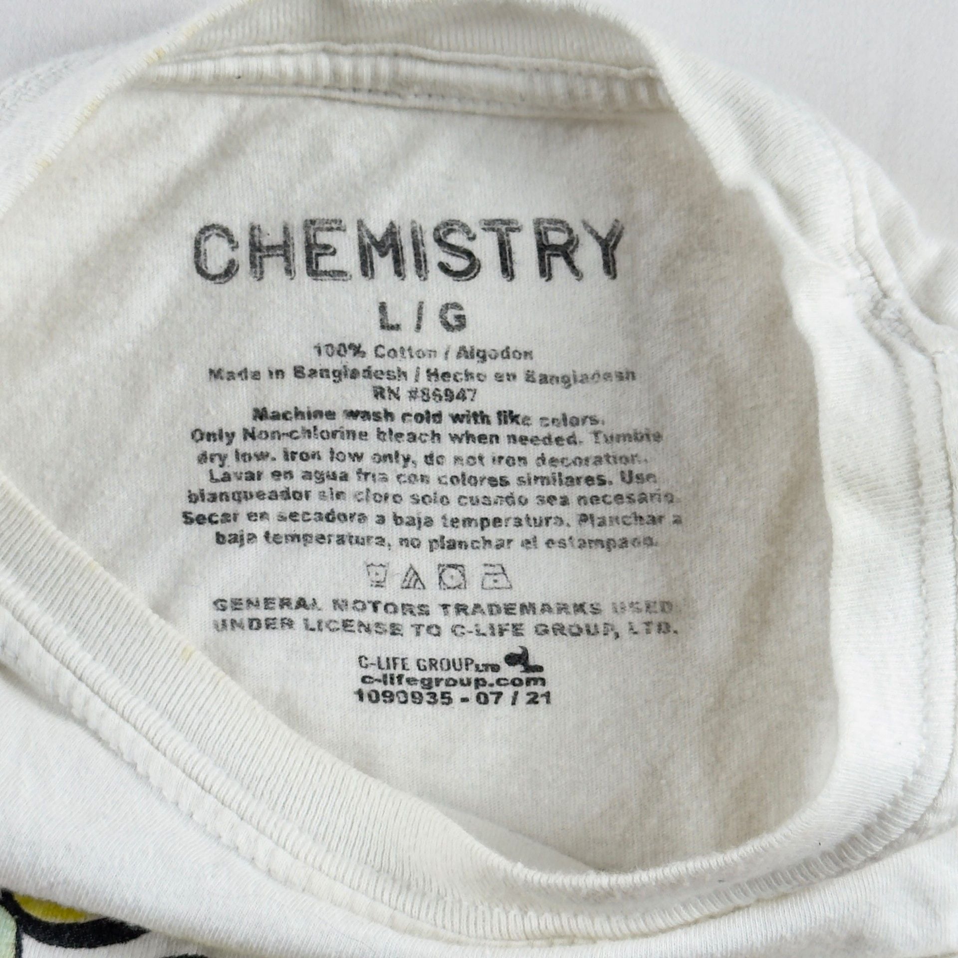 Chemistry Corvette Classics T-Shirt Size L White Graphic Tee 3