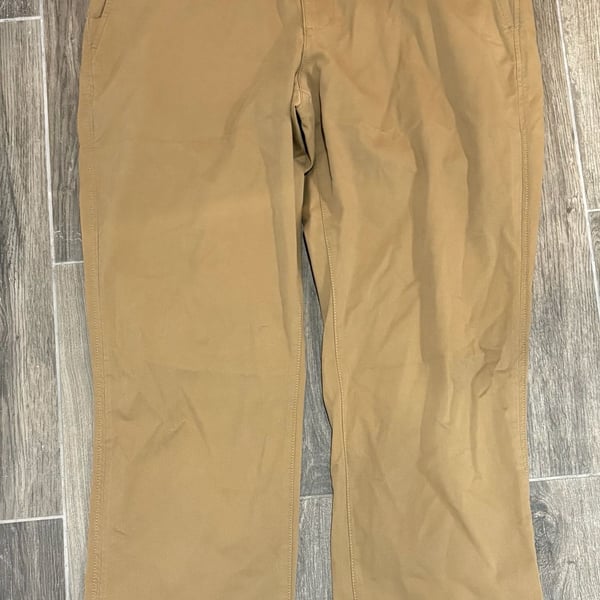 LL Bean Standard Fit Pants 38Wx29L Tan Coolmax Chinos