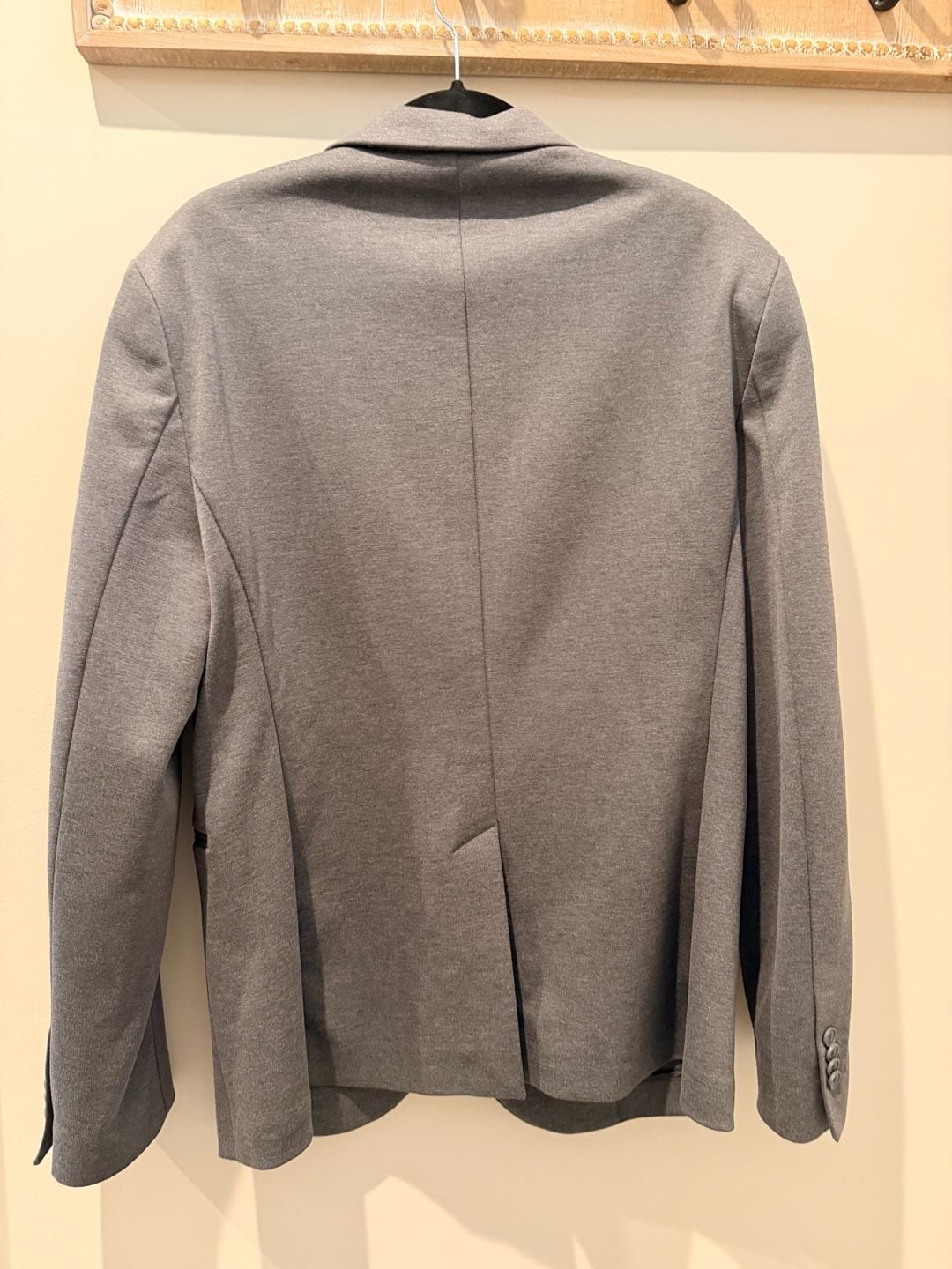 Primark Slim Fit Stretch Blazer Size 42R Grey Knit 3